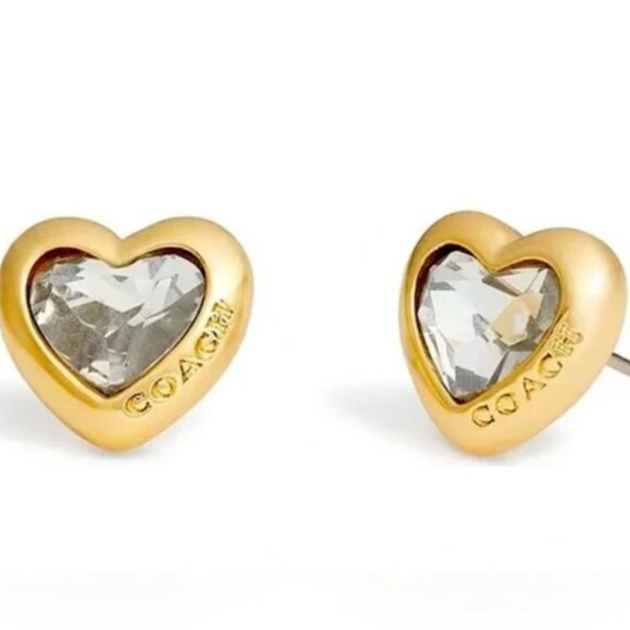 COACH Heart Earrings NWT - Picture 1 of 3